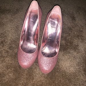 Bakers pink sparkle high heels with platform